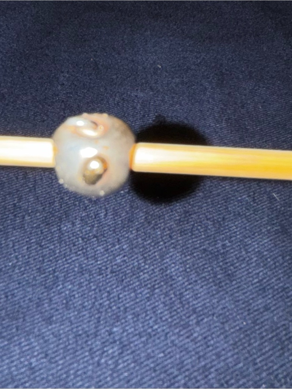 Pandora Apple and Worm Sterling Silver and 14 K Charm